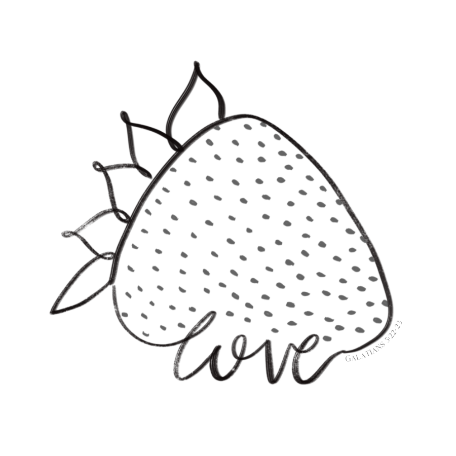 Love Strawberry - Minimalistic Sticker