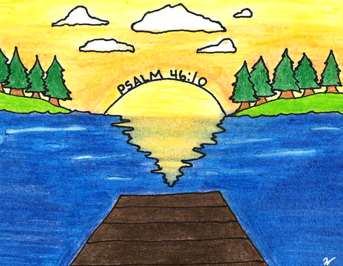 Psalms 46:10 – “Be Still” Sunrise Art Print