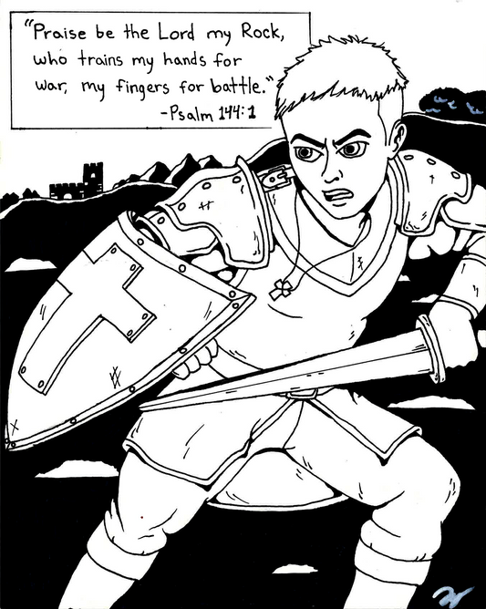 Psalms 144:1 – “Trained for Battle” Art Print